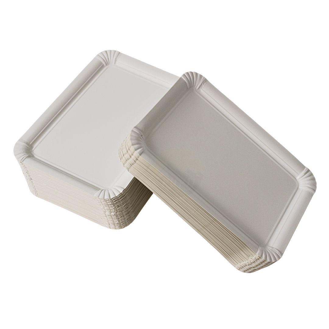 Papieren bord/schaaltje 16x20cm wit - 250 stuks