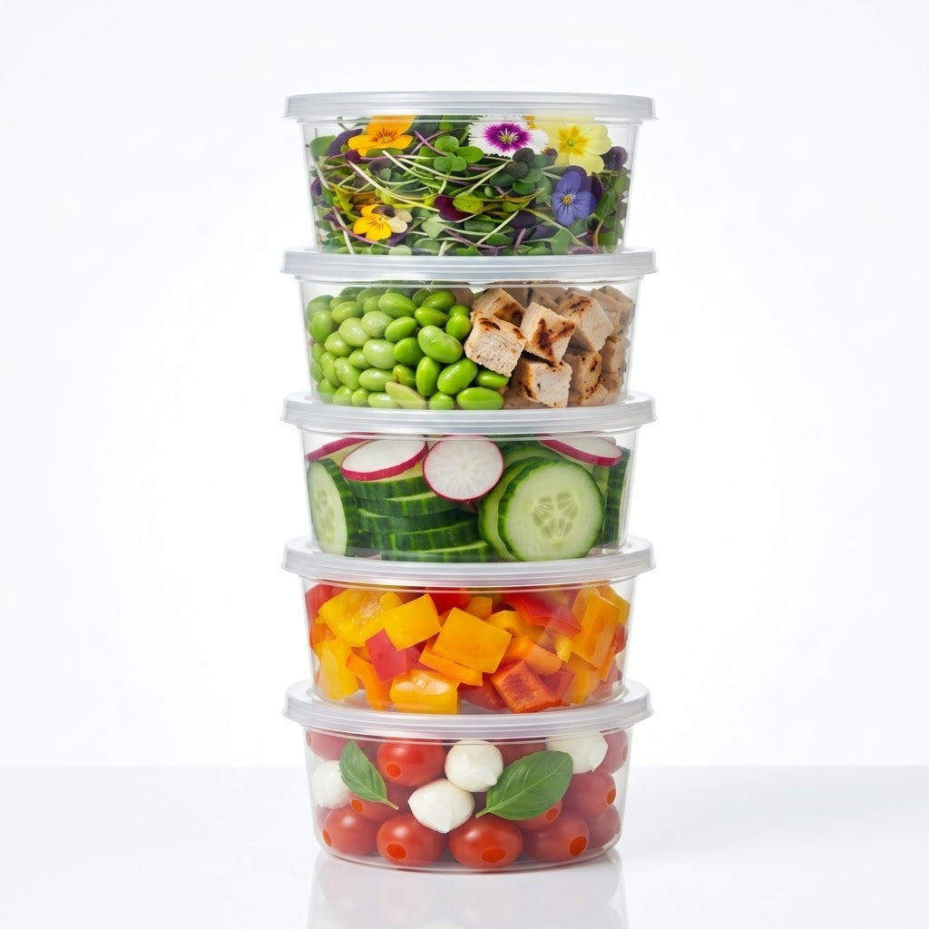Plastic potjes 250ml rond transparant met deksel – 100 stuks | Voordelig bulk