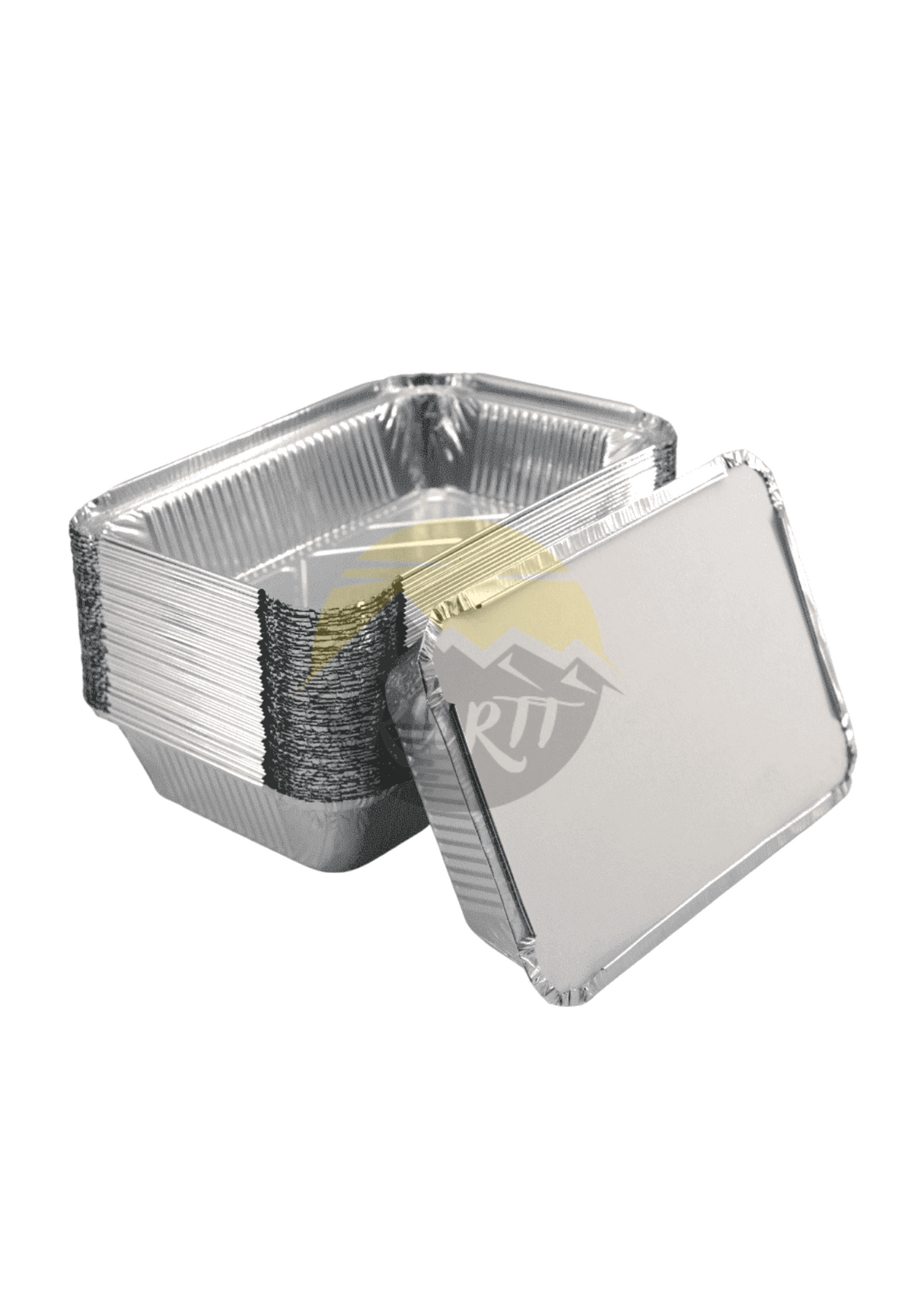 100 barquettes en aluminium avec couvercles (911 L) - Plats de haute qualité pour four et friteuse à air chaud. Conviennent pour les plats grecs et les kapsalon.