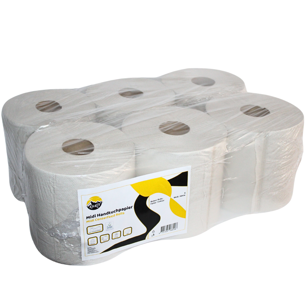 Recycled 300M Midi Rolls, 1-ply - Pack of 6