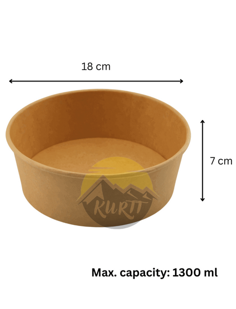 Karton Saladebakjes met RPET deksel 1300 ml - 150 stuks