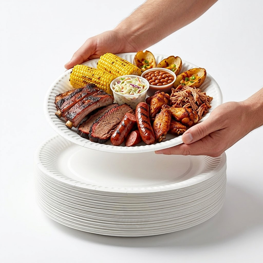 Kartonnen Borden 26cm – 100 Stuks Grote Wegwerpborden BBQ