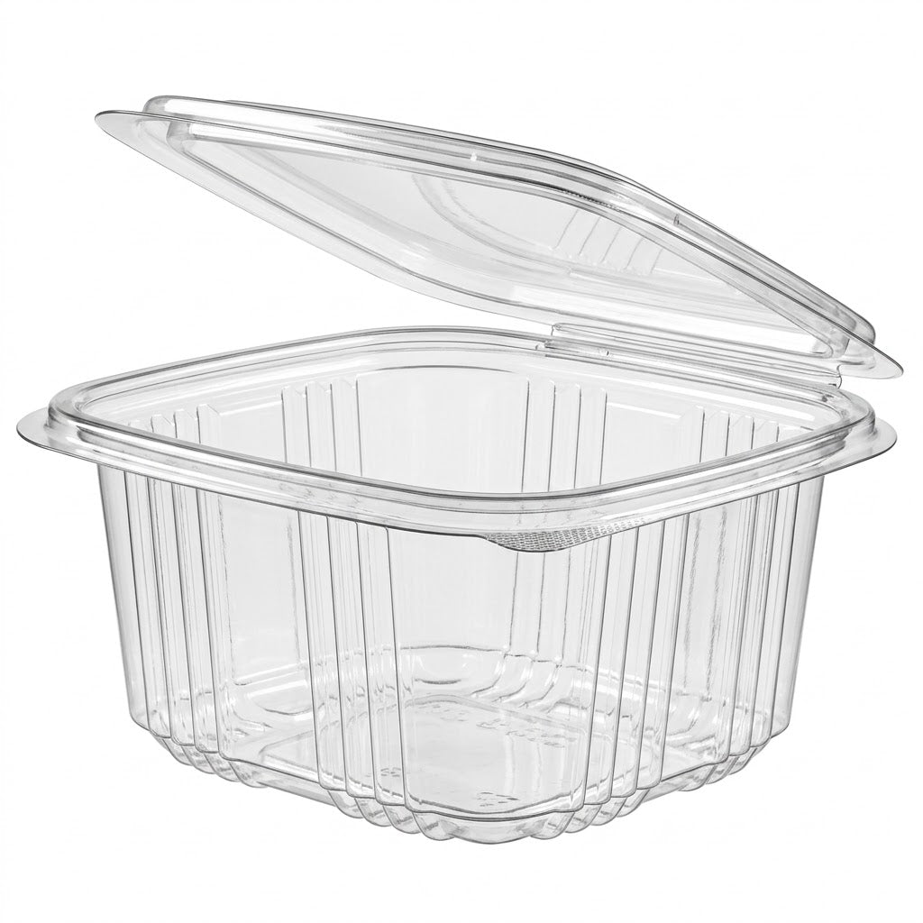 Saladebakjes 375ml Transparant – 100 Stuks met vaste Deksel | Sausbakjes