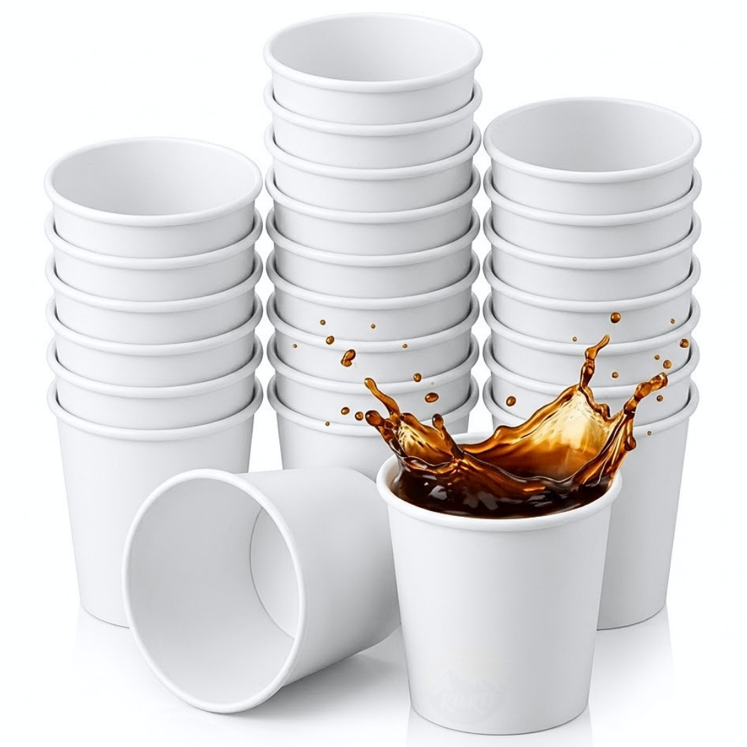 Espressobekers 120ml (4 oz) Wit - 100 stuks | Lekvrij incl. SUP