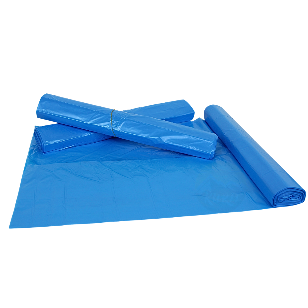 HDPE Zakken 70 x 110 cm Blauw (120L) – Type 25 (op rol) - 500 stuks