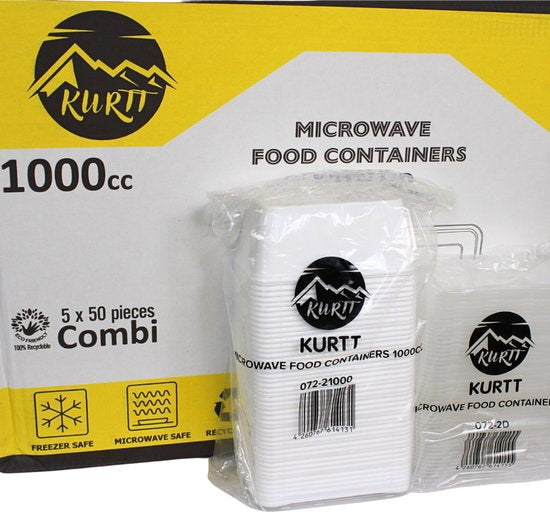 250x Magnetronbakjes met deksel - meal prep bakjes - stevig en flexibel - vershoudbakjes