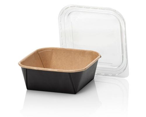 Bac à salade kraft avec couvercles 350 ml - 50 pièces