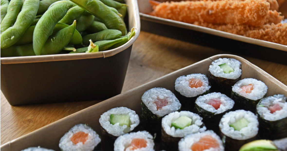 Kraft Sushi tray 160x91mm - 300 pieces