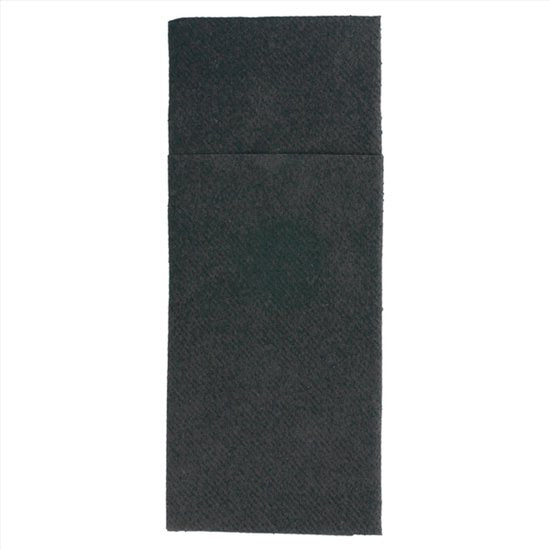 Cutlery napkin 1/8 airlaid 1L Black 40x40 cm - 75 pieces
