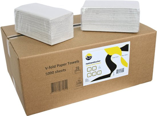Paper towels 2-ply, 5000 sheets gray 25 x 23 cm, Z-fold paper towels 2-ply, paper towels