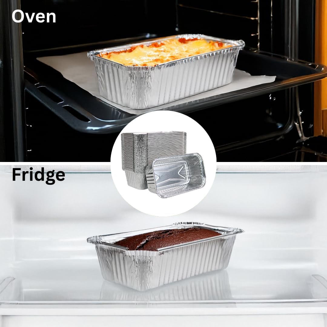 100x Aluminium Bakjes met deksel 670ml - breukbestendig ovenschalen - horeca - take away - barbecue