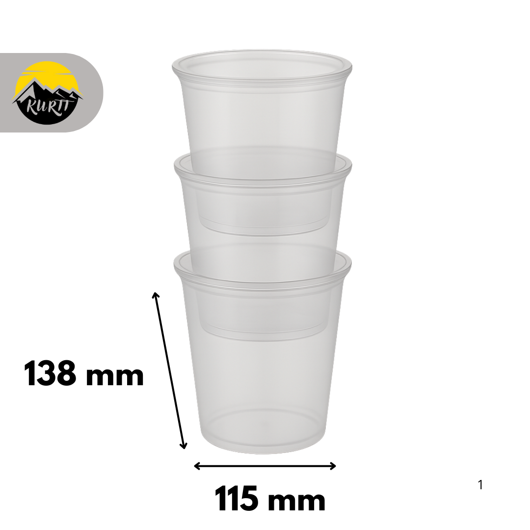 Reusable Transparent Round 1000cc - 100 pieces