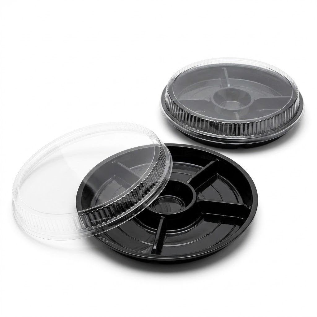 Fondueschaal met deksel 5-vaks - 10 stuks Tapasschaal Plastic