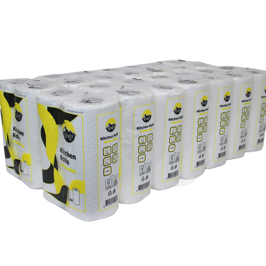 Rouleau de papier essuie-tout papier de cuisine blanc cellulose 2 épaisseurs 50 feuilles certifié FSC/ECO