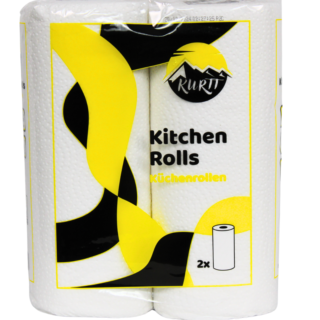 Kurtt kitchen roll 2-ply cellulose white kitchen paper 50 sheets with FSC/ECO Certified
