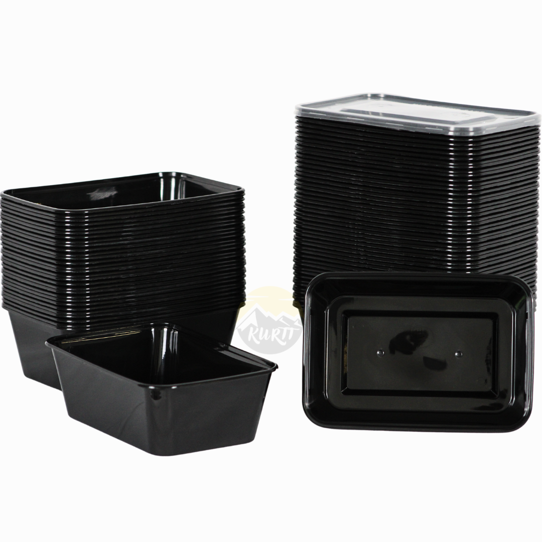 Microwave containers with lid black