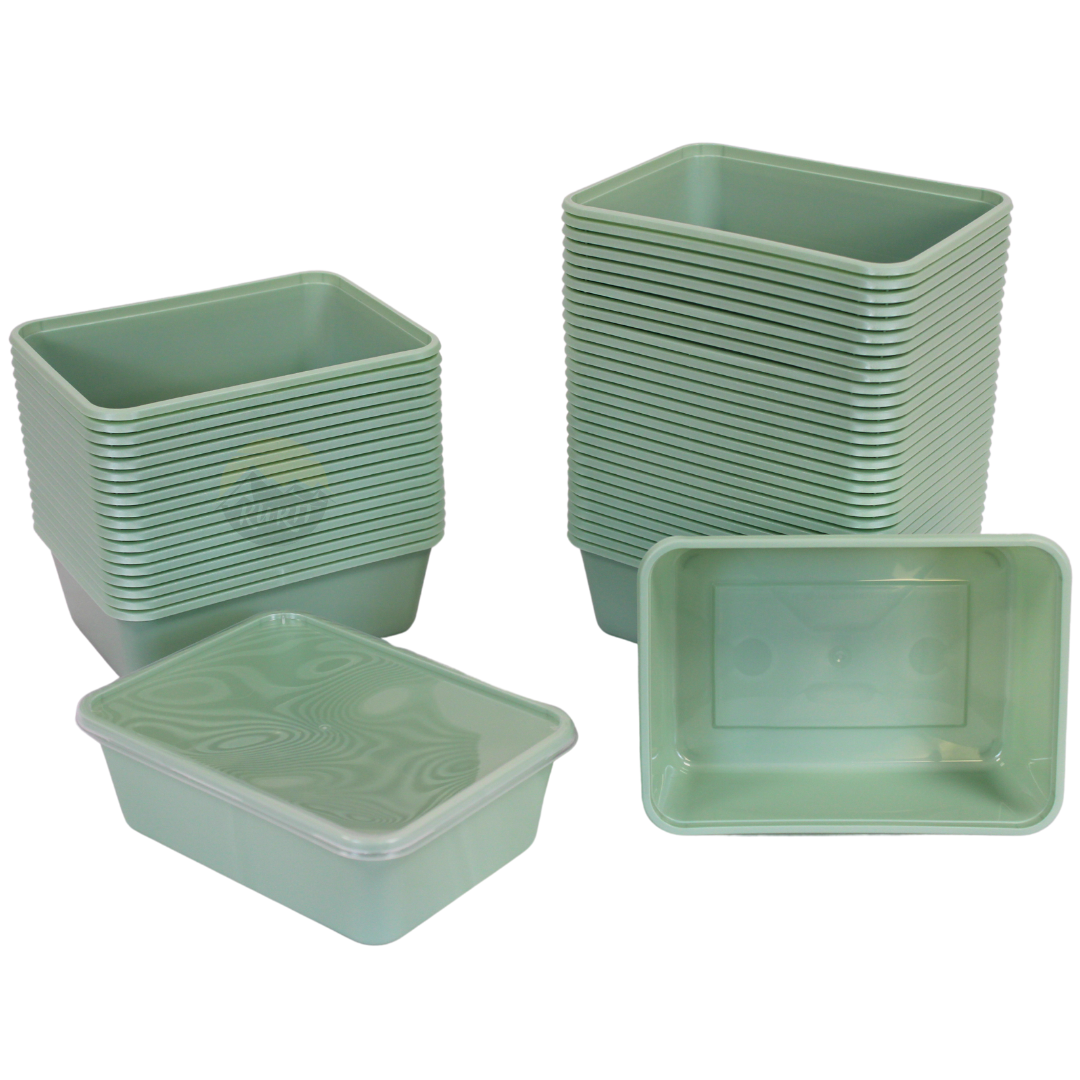 Magnetronbakjes met deksels Groen 1000ML - 50 stuks