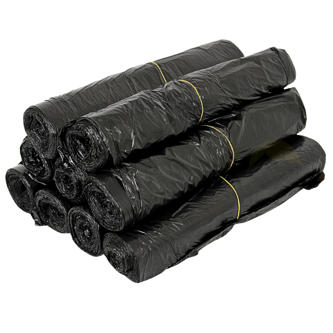 HDPE Pedaalemmerzakken 50 x 55 cm – Zwart – Type 15 (op rol) - 1000 stuks