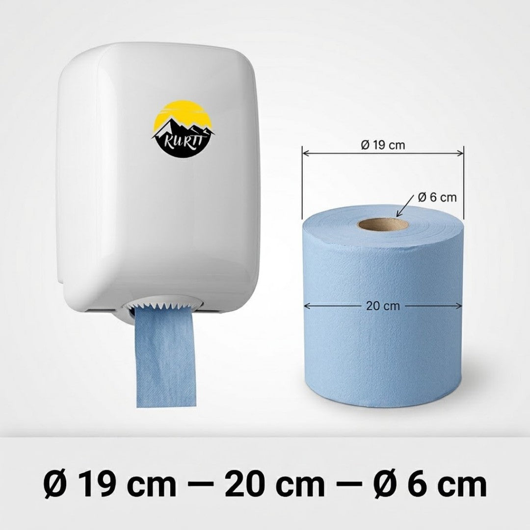 Poetsrollen Midi Blauw 2-laags 150M – 6 rollen per doos