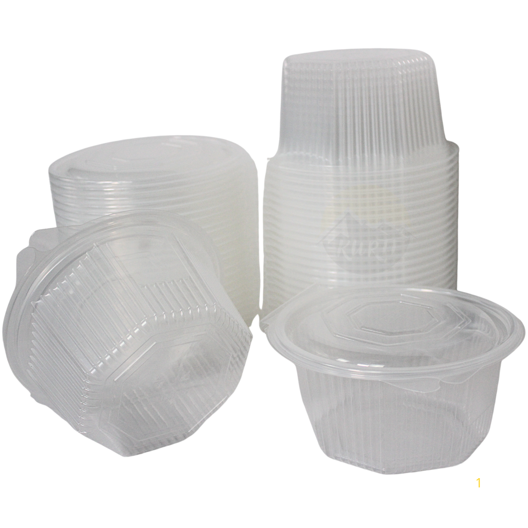 PP Salade bakje Transparant 8-hoekig 750ml - 50 stuks