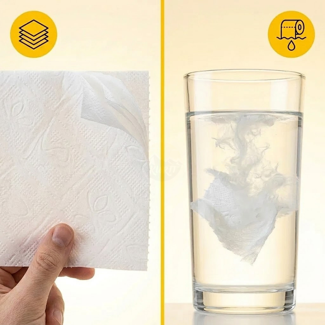Toiletpapier 4-laags (cellulose) Zacht wc papier met Luxe Uitstraling en hoog Absorptievermogen. 150 vellen per rol