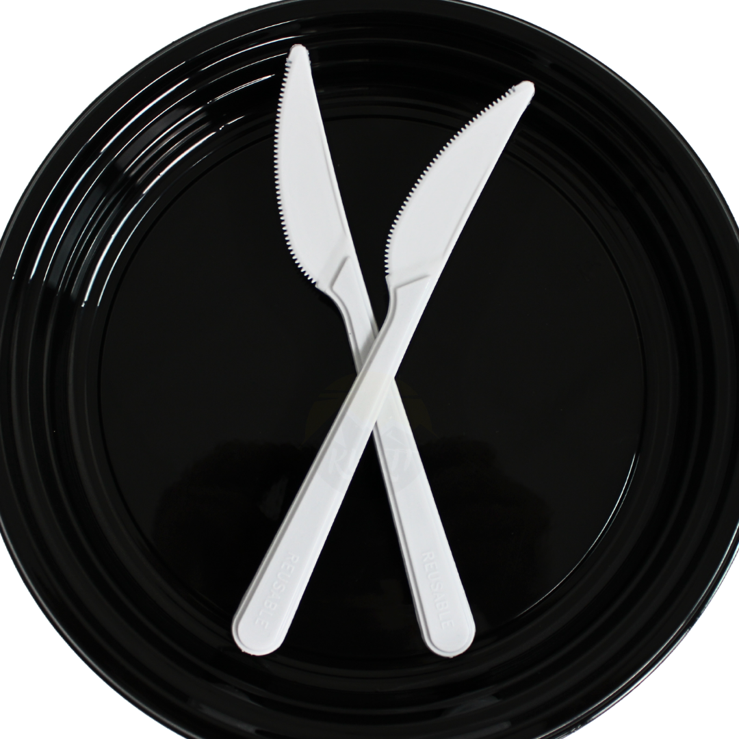 Plastic messen (extra sterk) - herbruikbaar mes Wit - 18cm