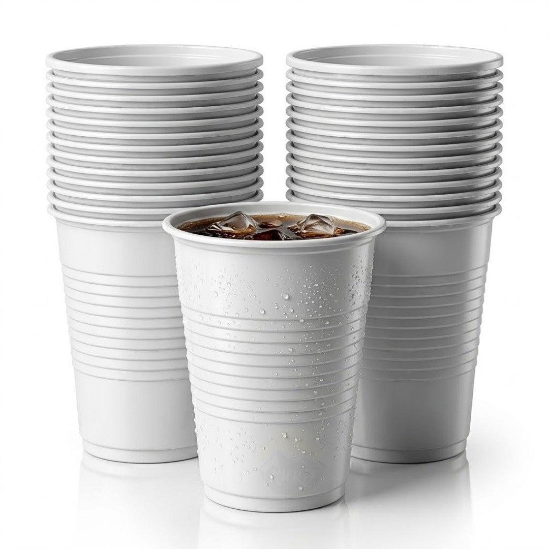 Wegwerpdrinkbekers wit 0,2l - 100 stuks