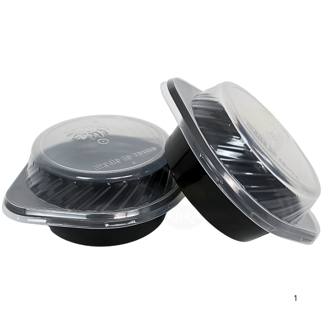 Soepkommen met Deksel 500ml Plastic - 12 Stuks Soepbekers Horeca - Zwart