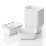 Magnetronbakjes met deksel - meal prep bakjes - stevig en flexibel - vershoudbakjes - wit