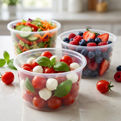 Plastic potjes 250ml rond transparant met deksel – 100 stuks | Voordelig bulk