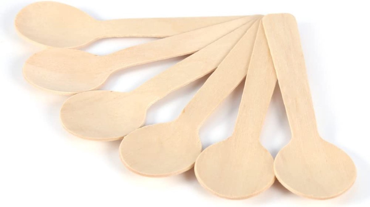 Houten Theelepels, Ijslepel 100mm - 200 stuks