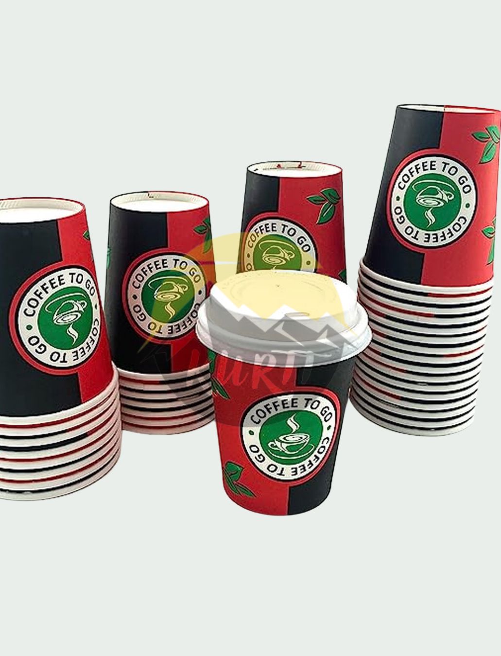 Coffee mugs with PP lid, 0.2L - 500 pieces