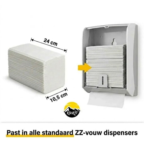 9600 Papieren handdoekjes, wit 2-laags 24 x 21 cm Z-vouw ( 60 x 160 vellen)