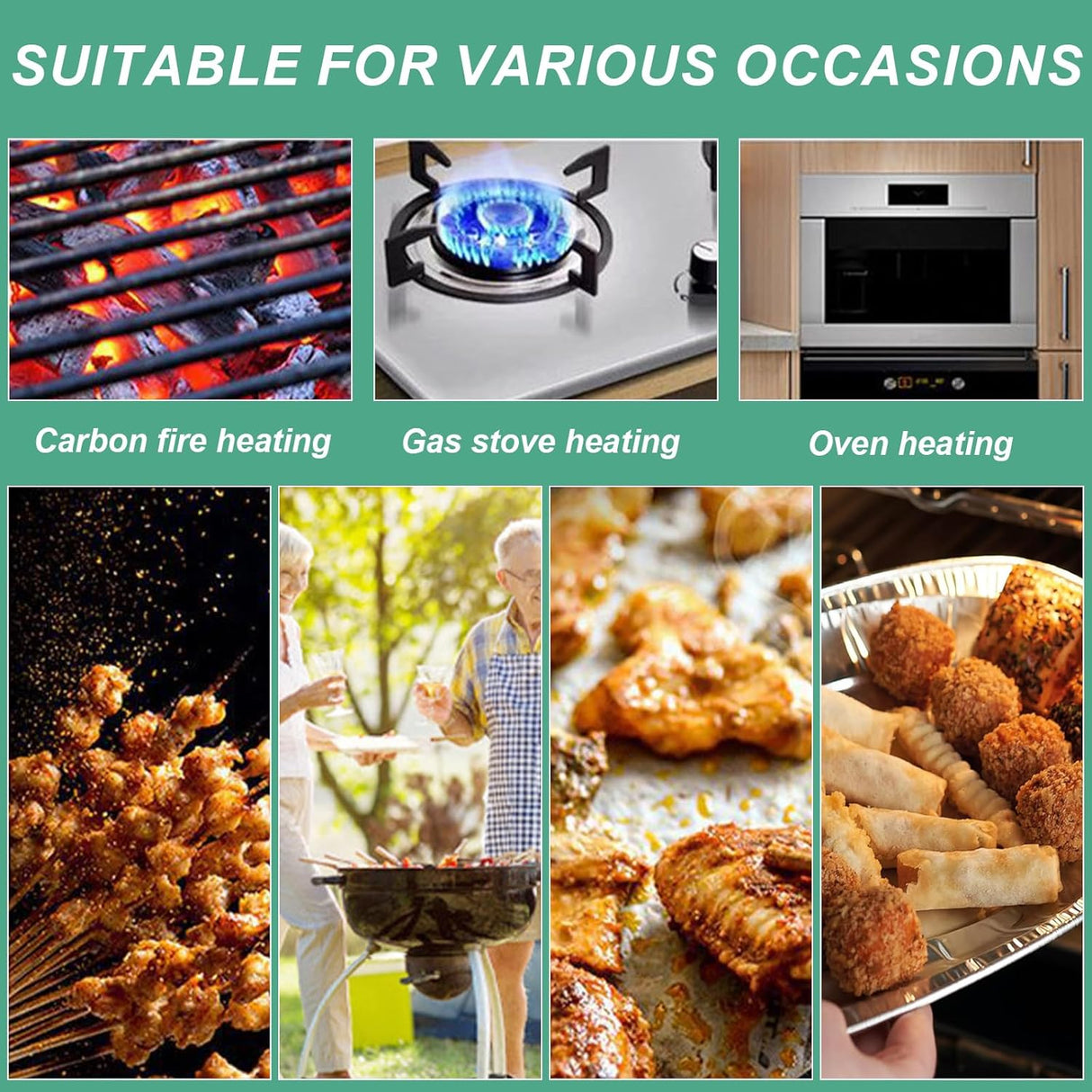 Lot de 10 plats de service en aluminium (43 cm) incassables - vaisselle de haute qualité - plats en aluminium - plats plats - barbecue - vaisselle traiteur