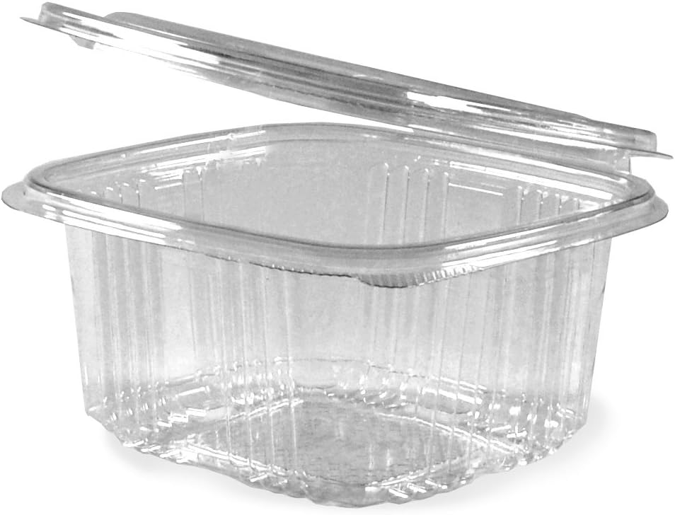 Salad containers 375cc with fixed lid - 100 pieces