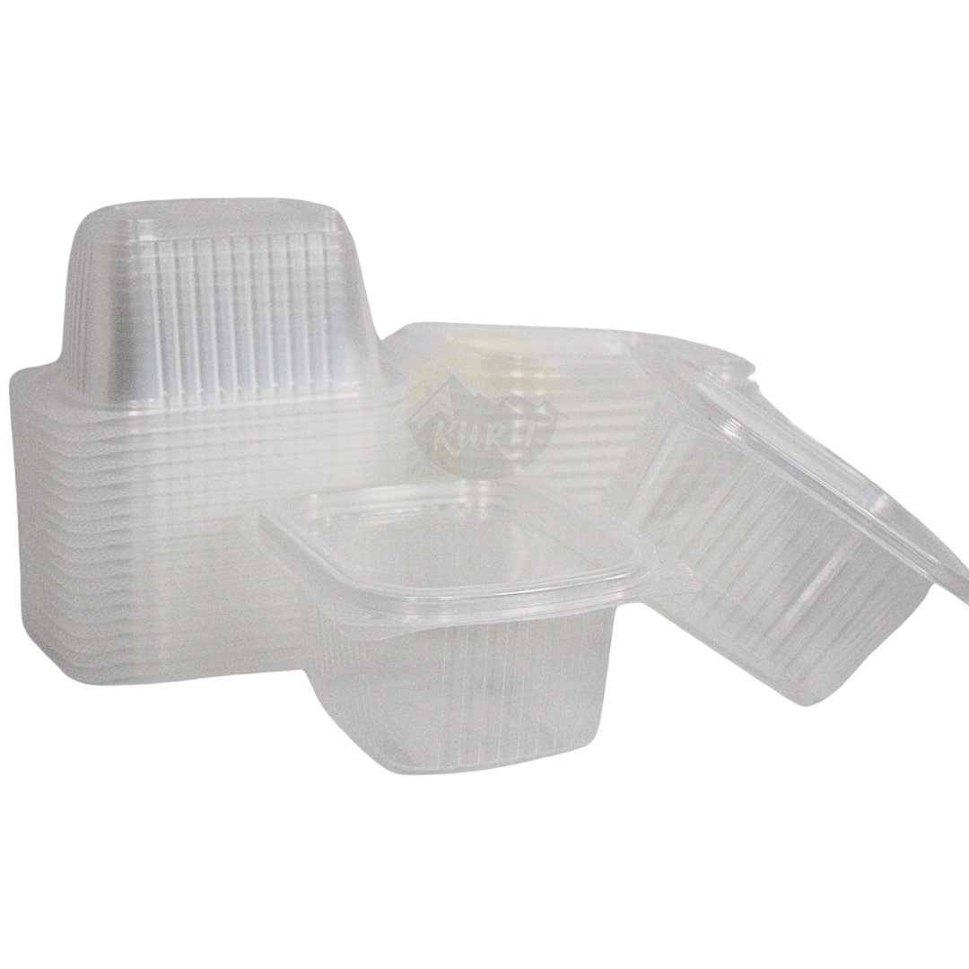 Salad containers 375cc with fixed lid - 100 pieces