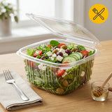 Saladebakjes 375ml Transparant – 100 Stuks met vaste Deksel | Sausbakjes