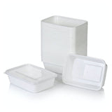 Magnetronbakjes met deksel - meal prep bakjes - stevig en flexibel - vershoudbakjes - wit