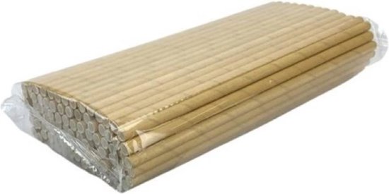 Cardboard Drinking Straws brown 8 mm 210 mm - 500 pieces