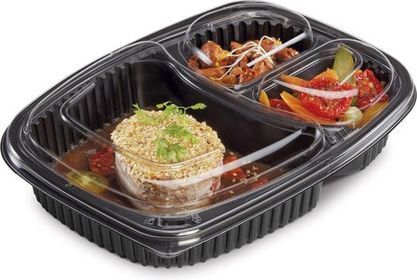 Microwave containers 3 compartments - 40 pieces