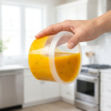 Vershoudbakjes 500ml rond transparant met deksel – 100 stuks | Plastic Potjes Magnetronbestendig