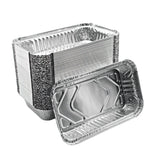 Aluminium Bakjes met Deksel 100 Stuks - (650L) Aluminium Ovenschalen wegwerp