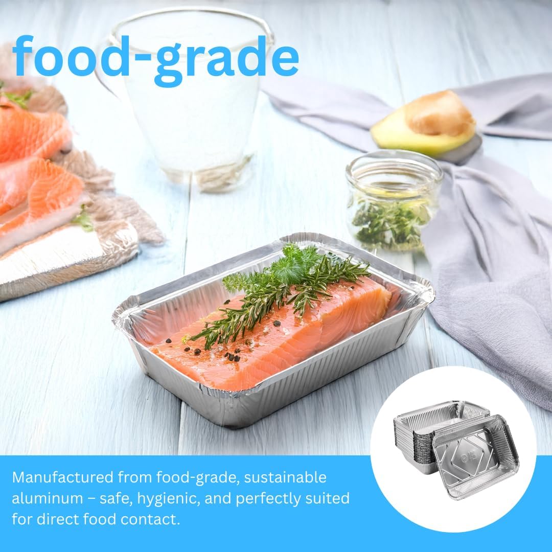 100x Aluminium Bakjes inclusief deksel (845L) - ovenschalen van hoge kwaliteit, Voedselveilig
