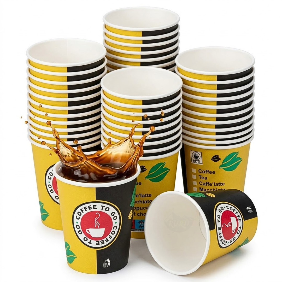 Koffiebekers to go 180ml Karton Goud – 1000 Stuks incl sup