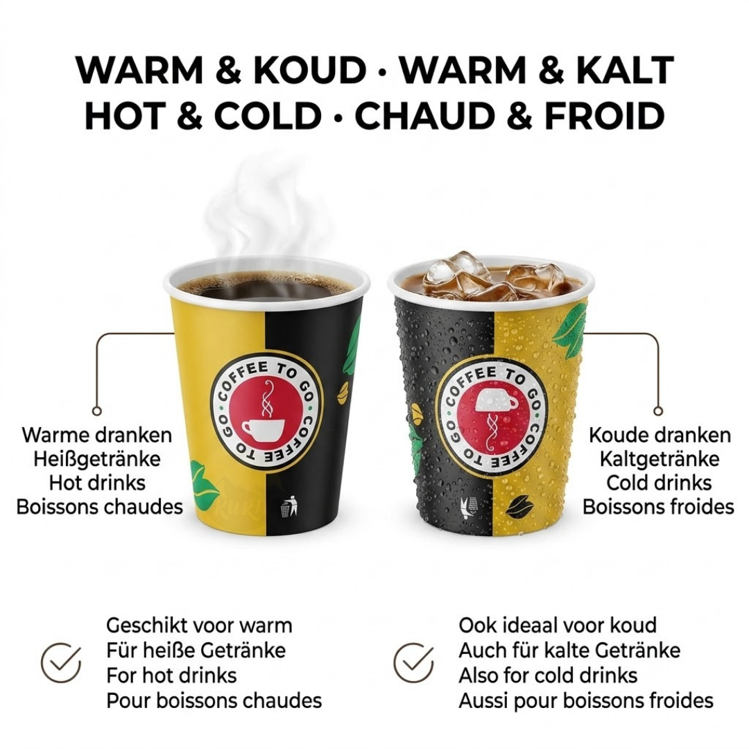 Koffiebekers to go 180ml Karton Goud – 1000 Stuks incl sup