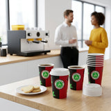 Koffiemokken Met Deksel Wit , 0,2L - 500 stuks