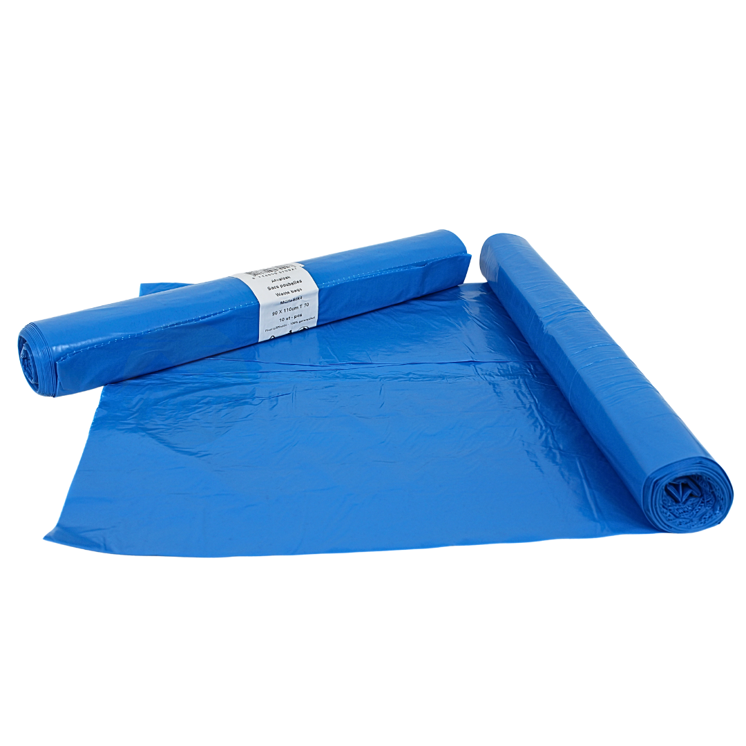 LDPE Afvalzakken 90 x 110 cm Blauw (170L) – Type 70 (op rol) - 100 stuks