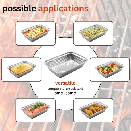 Aluminium Bakjes met Deksel 100 Stuks - (911L) Ovenschalen Oven Airfryer