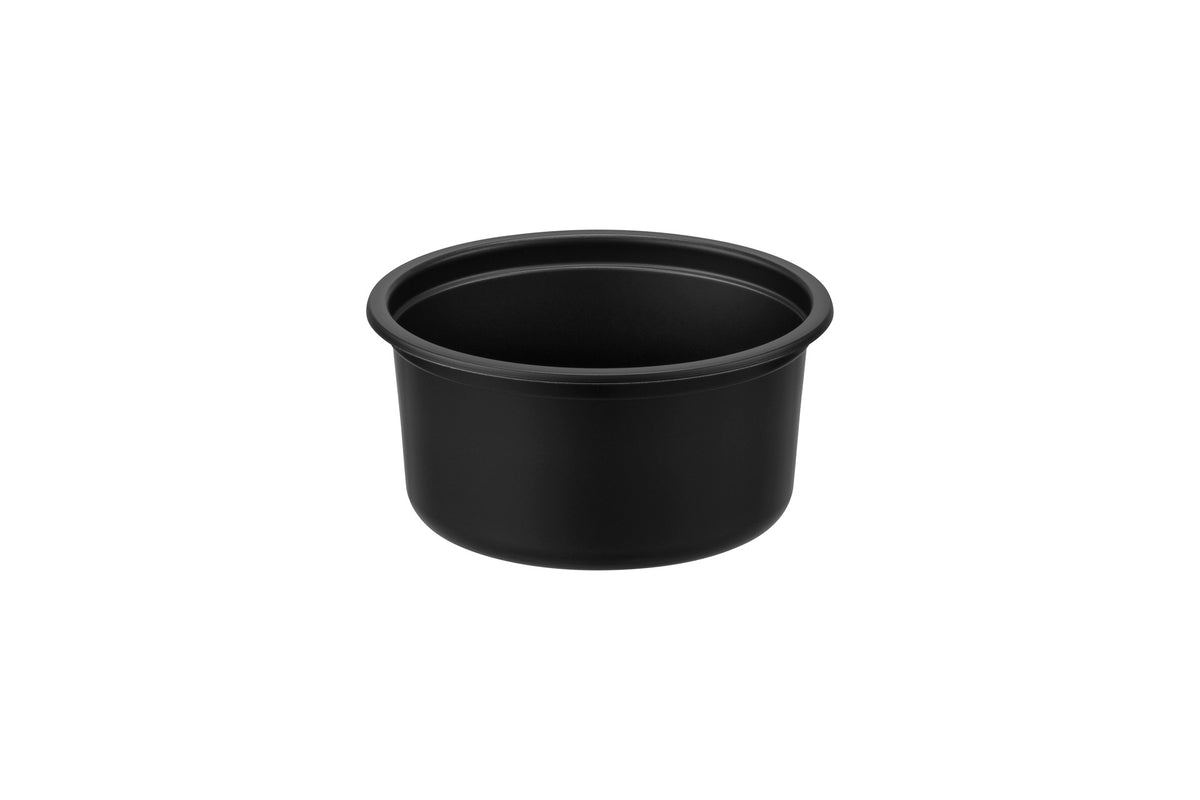 Ronde PP Sealbakjes Zwart Ø 115 mm – 350 of 500 ml – per 50, 100 of 500 stuks
