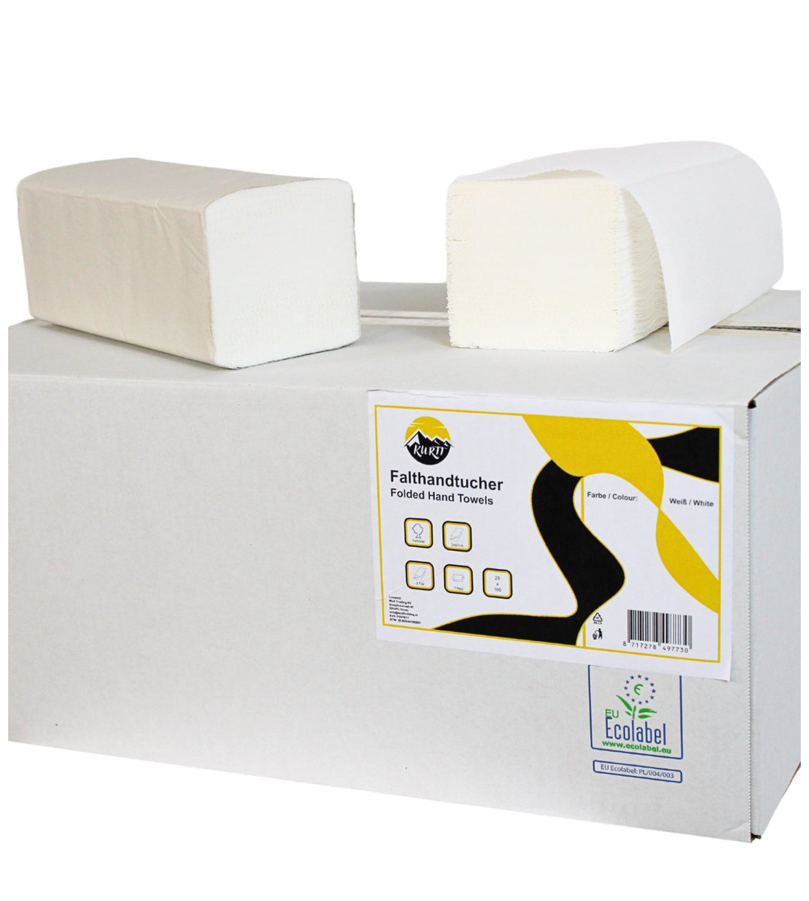 1000 Paper towels, white 2-ply 24 x 21 cm Z-fold (5 x 200 sheets)